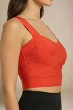 Jay Bandage Crop Top Lipstick Red