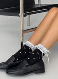 Reminisce Heart Detail Socks Black White