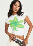 Tiona Summer Flower Top White Lime