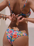 Ellie High Cut Bikini Bottoms Blue Floral