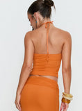 Star Fruit Keyhole Halter Top Orange