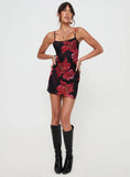 Kellers Mini Dress Black Floral
