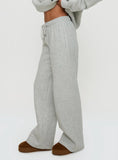 Princess Polly Wide Leg Track Pant Bubble Text Grey Marle Green