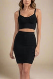 India Bandage Top and Mini Skirt Set Classic Black