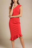 Avery Bandage Dress Lipstick Red
