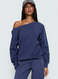 Wellness Off the Shoulder Jumper Navy