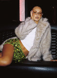 Clova Faux Fur Coat Grey