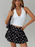 Quintessa Bubble Hem Mini Skirt Black White