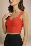 Jay Bandage Crop Top Lipstick Red