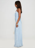 Linger Bias Cut Maxi Dress Blue
