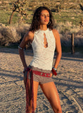 Quinbie Lace Sleeveless Top Cream