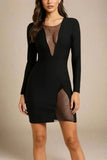 Sofie Bodycon Long Sleeve Mini Dress Classic Black