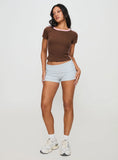 Baseline Scoop Rib Tee Brown Pink