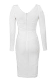 Coco Long Sleeve Bandage Dress White Pearl Sale