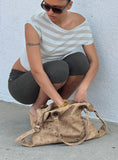 Brittin Stud Detail Shoulder Bag Beige