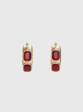 Gabrianna Hoop Earrings Gold Red