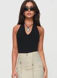 Find You Halter Bodysuit Black