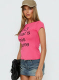 What's His Name Graphic Top Hot Pink