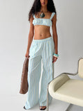 Talyssa Elasticated Waist Pants Blue Stripe