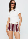 Annisten Knit Shorts Red Cream Stripe