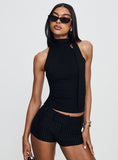 Minette Micro Shorts Black Pinstripe Tall