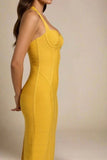 Isabella Bandage Midi Dress Mustard Yellow