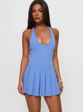 Spirit Pleat Tennis Romper Blue