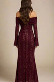 Rose Long Sleeve Bodycon Maxi Dress Sangria Purple