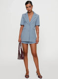 Bisou Bisou Short Sleeved Blazer Blue