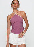 Carmelah Top Purple White
