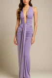 Bella Bodycon Wrap Maxi Dress Violet