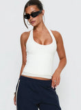 Debee Layered Halter Top White Grey