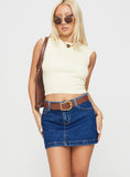 Nickei Denim Mini Skirt Mid Wash