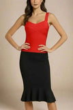 Jay Bandage Top Lipstick Red