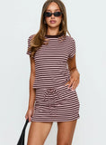 Settle Down Skort Pink Stripe