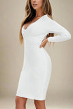Coco Long Sleeve Bandage Dress White Pearl Sale