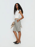Sevigney Long Elasticated Shorts Cream Check