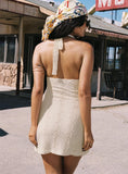 Youthful Spirit Halter Mini Dress Cream