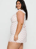 I Guess So Mini Dress White / Burgundy Curve