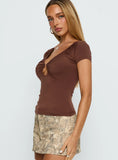 Revolving Door Keyhole Cutout Top Chocolate