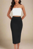Pencil High Waist Bandage Midi Skirt Classic Black