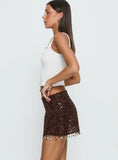 We Made It Sequin Skort Brown