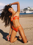 Calbira Cheeky Bikini Bottoms Orange Floral