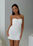 Irena Broderie Strapless Mini Dress White