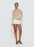Evanne Long Sleeve Knit Top Champagne
