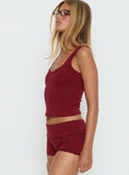Serae Lace Trim Tank Top Cherry