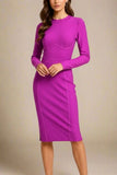 Dee Long Sleeve Bandage Dress Neon Purple