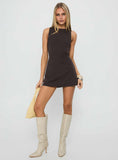 Yumiko Romper Brown Pinstripe Petite