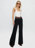 Maple Mid Rise Flare Washed Black