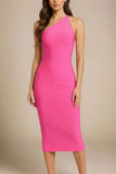 Joi Bodycon Midi Dress Hot Pink